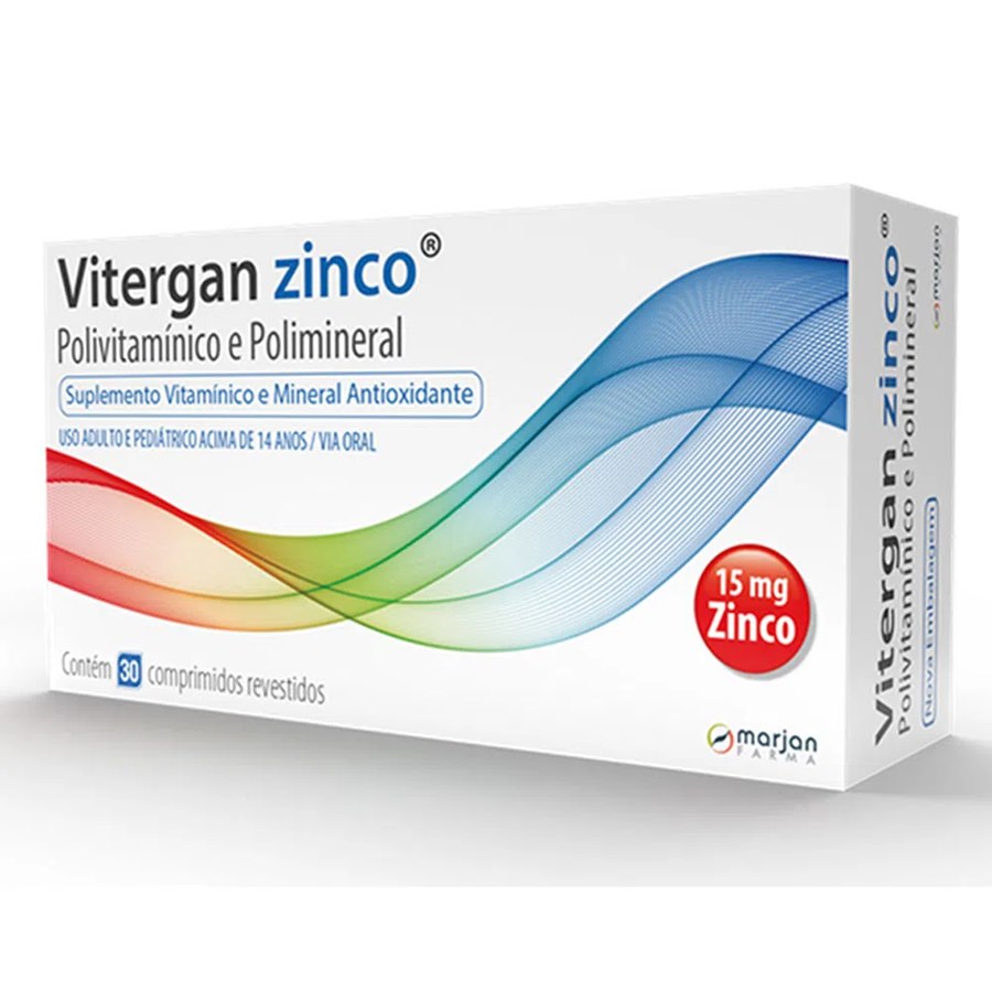 Vitergan Zinco 30 Comprimidos Revestidos